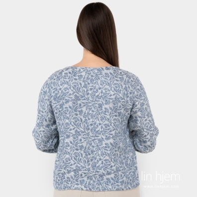 CYBIL blå lin-bomull bluse, baksiden