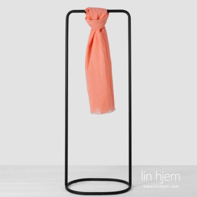 Ferskenfarget lin-bomull sjal, spesielt vasket, mykt, skånsomt stoff