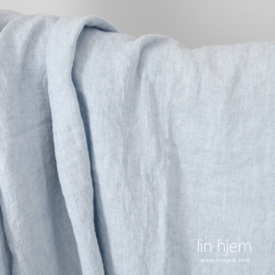 Linstoff blåmelert vasket, mykt, skånsomt