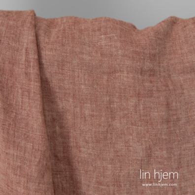 Linstoff beige-brunt vasket, 145cm bredt