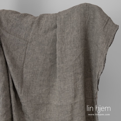 Linstoff beige-grafittgrå vasket