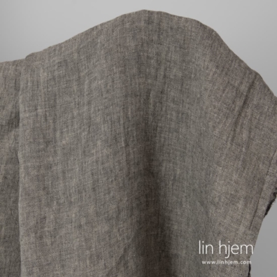 Linstoff beige-grafittgrå vasket, 145cm bredt