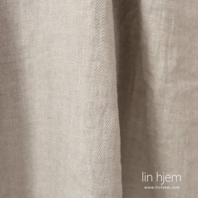 Linstoff mønstret hvit-naturlig vasket, mykt, skånsomt