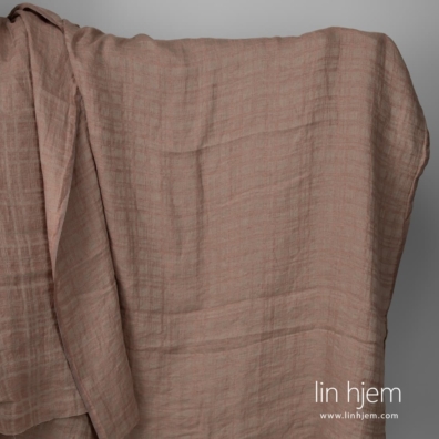 Linstoff brun-grå mønstret vasket