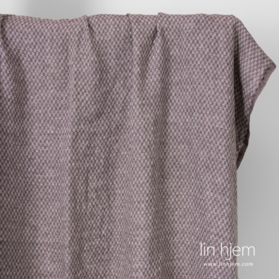 Linstoff lilla mønstret vasket