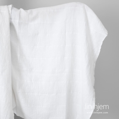 Lin-bomullsstoff knallhvitt vaffel vasket