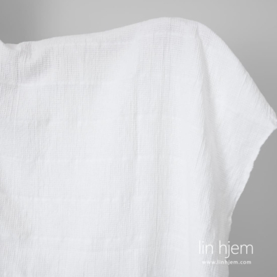 Lin-bomullsstoff knallhvitt vaffel vasket, mykt, skånsomt