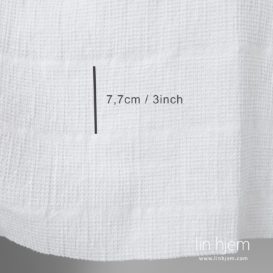 Lin-bomullsstoff knallhvitt vaffel, striper med "panama"-vevde diamanter