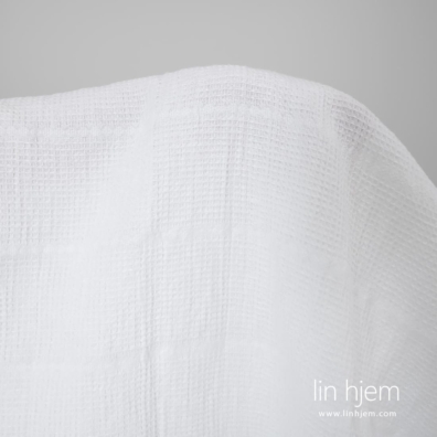 Lin-bomullsstoff knallhvitt vaffel vasket egnet for å sy kapper og håndklær