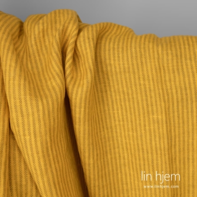 Linstoff gulstripet vasket egner seg til å sy klær og hjemmetekstiler