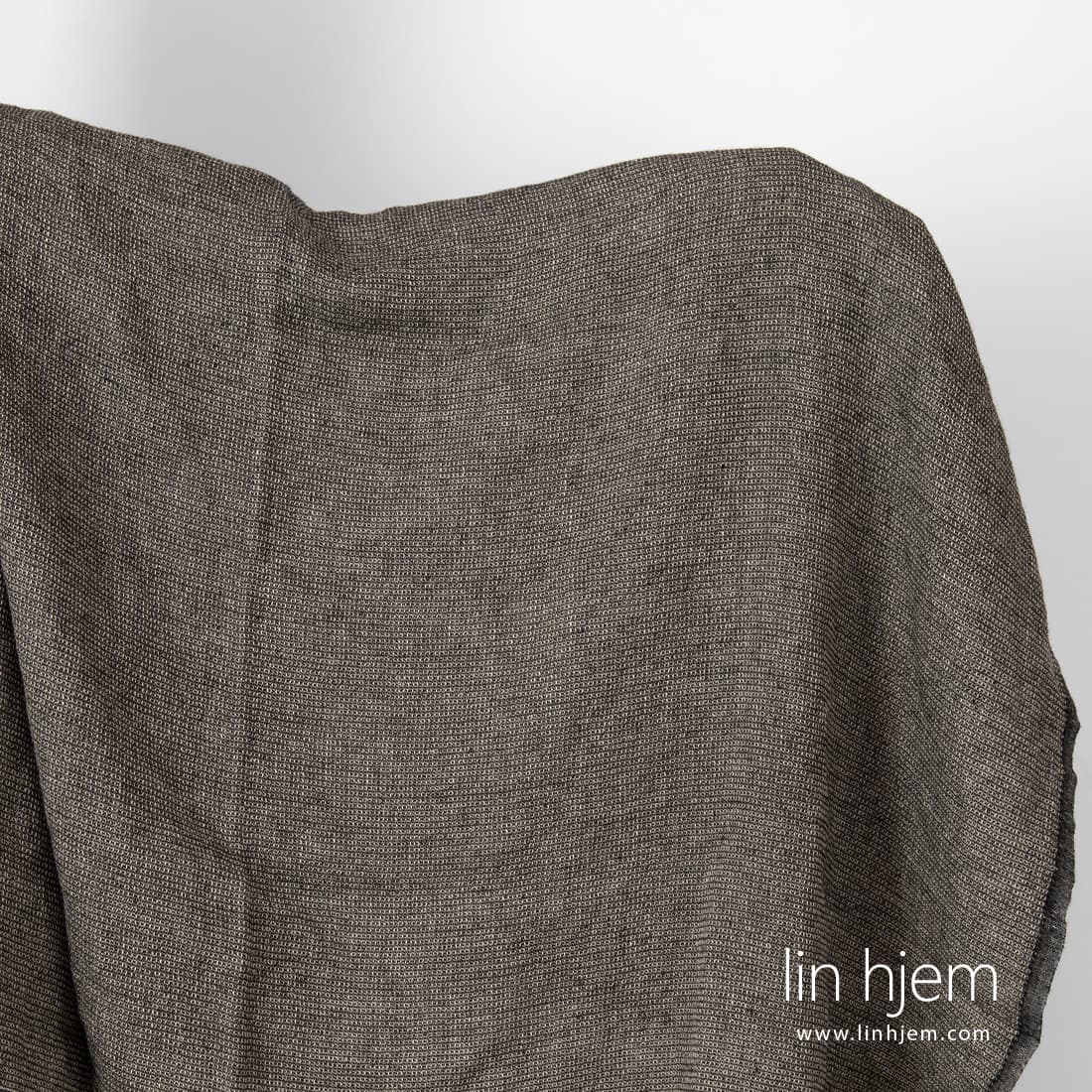 Lin-ull stoff beige-svart vaffel vasket