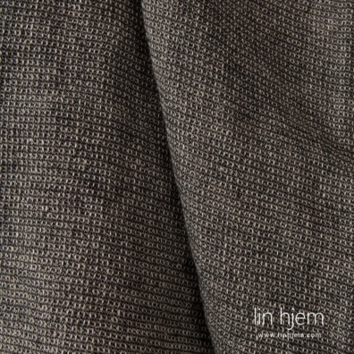 Lin-ull stoff beige-svart vaffel vasket egner seg til å sy klær og hjemmetekstiler