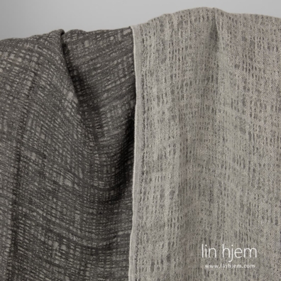 Linstoff jacquard grå vasket, mykt, skånsomt