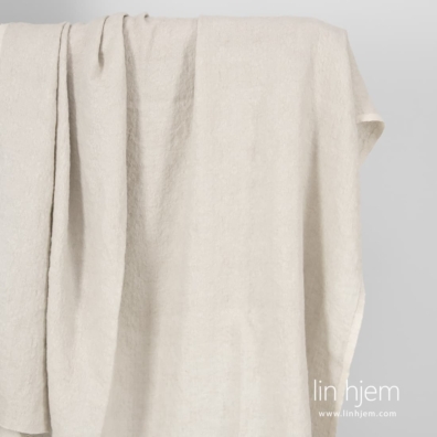 Lin-ull stoff beige mønstret vasket