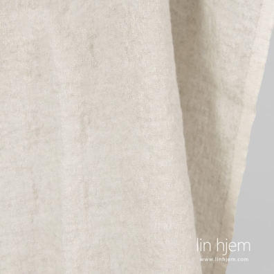 Lin-ull stoff beige mønstret vasket, 140cm bredt