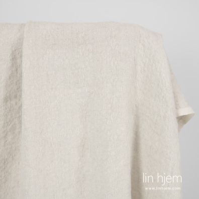 Lin-ull stoff beige mønstret vasket egner seg til å sy klær og hjemmetekstiler