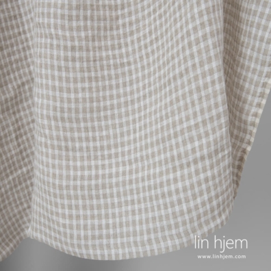 Naturlig linstoff i gjennomsiktige ruter vasket, mykt, skånsomt