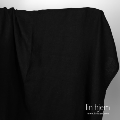 Linstoff svart „vaffel“ vasket