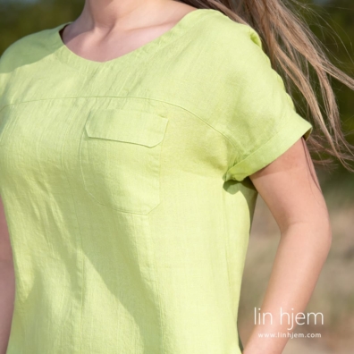 TIFANNY lysegrønn linkjole med lastelomme foran