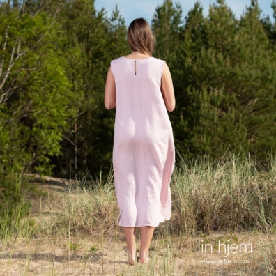 ELLE rosa linkjole ermeløs, med knappelukking bak