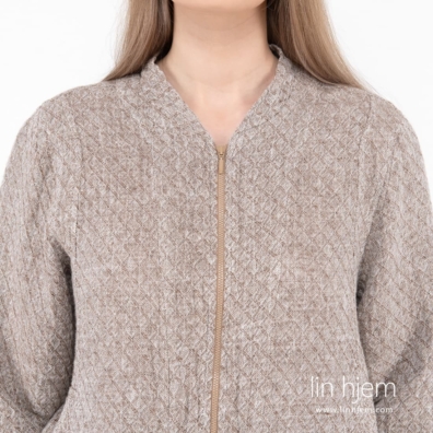 MANGA brun bomber-stil jakke med glidelås