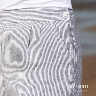 OSCAR stripet linshorts med lommer