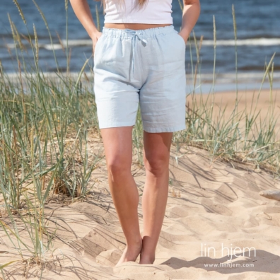 DOLFI blåaktig linshorts med lommer