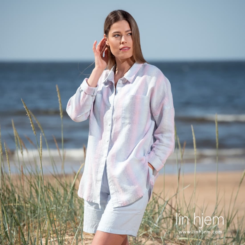 DOLFI stripet linbluse