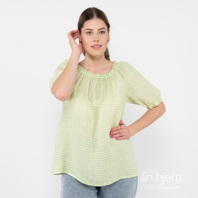 MELISA lysegrønn linbluse