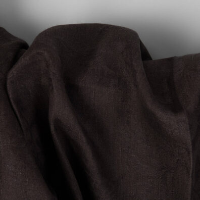 Linstoff blomstert i brun farge 150cm bredt