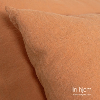 SAN DIEGO lin-bomull sengesett grå-oransje