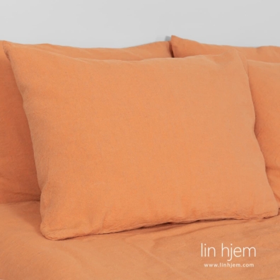 SAN DIEGO putetrekk i lin-bomull grå oransje laget med klaff lukking