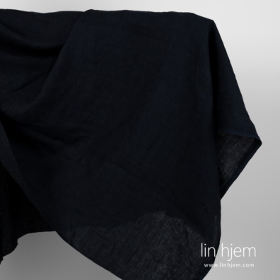 Linstoff blåsvart bredt vasket