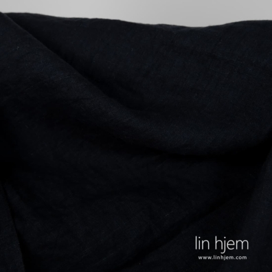 Linstoff blåsvart bredt vasket, mykt, skånsomt