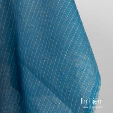 Linstoff blått med gule striper 150cm bredt