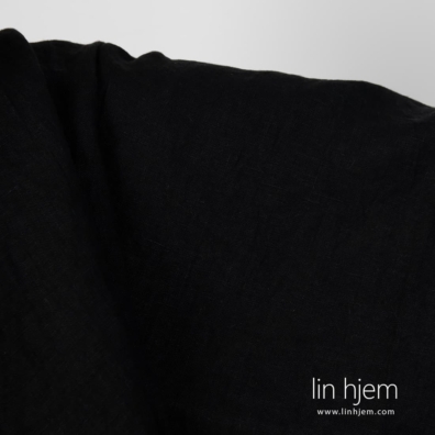 Linstoff svart vasket, mykt, skånsomt