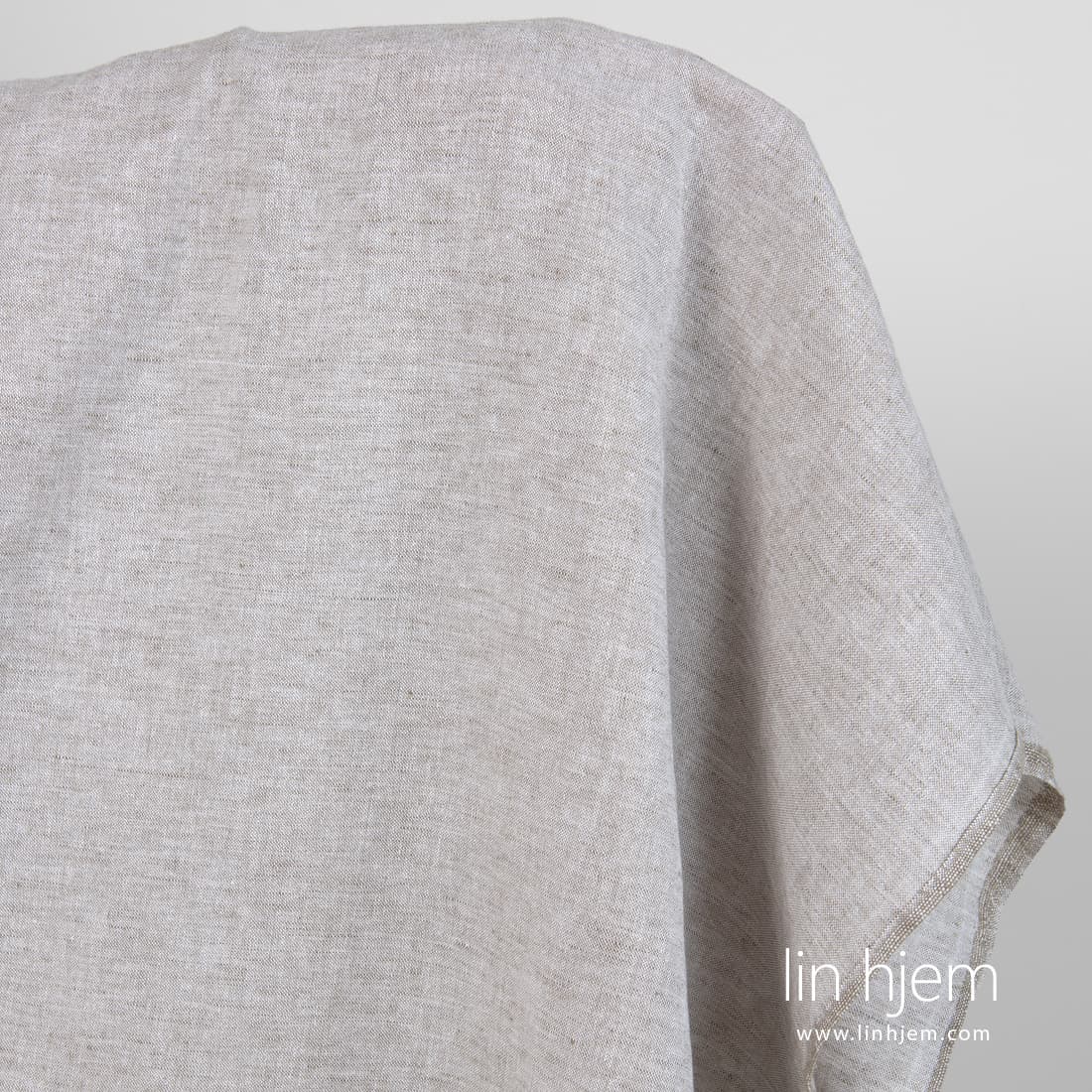 Lin-bomullsstoff gråbrunmelert vasket for å sy klær, hjemmetekstiler