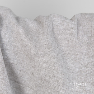 Lin-bomullsstoff gråbrunmelert vasket, mykt, skånsomt