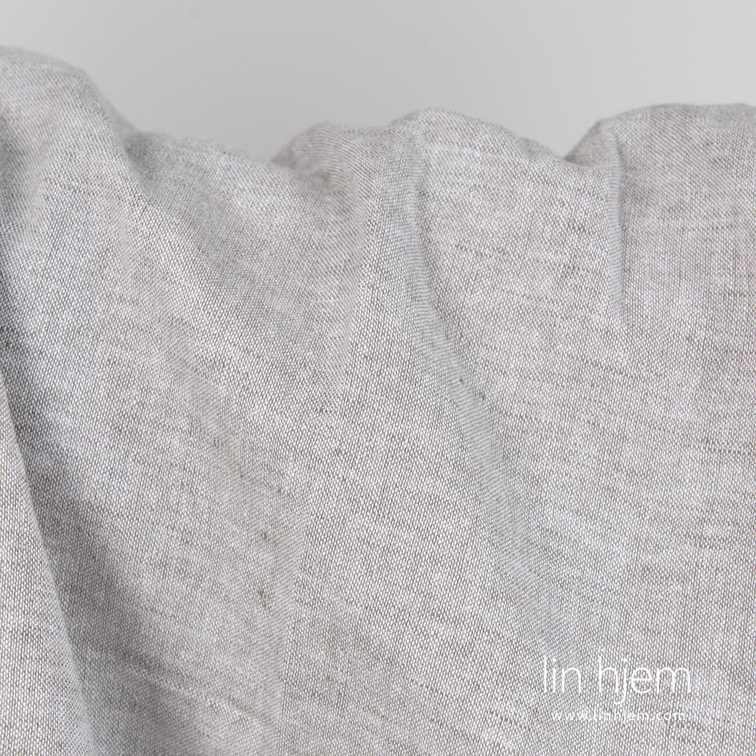 Lin-bomullsstoff gråbrunmelert vasket, mykt, skånsomt