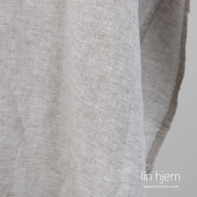 Lin-bomullsstoff gråbrunmelert vasket 140cm bredt