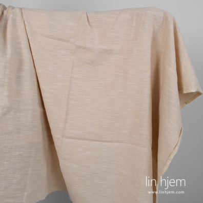 Lin-bomullsstoff gulrosa vasket