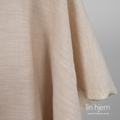 Lin-bomullsstoff gulrosa vasket, 145cm bredt