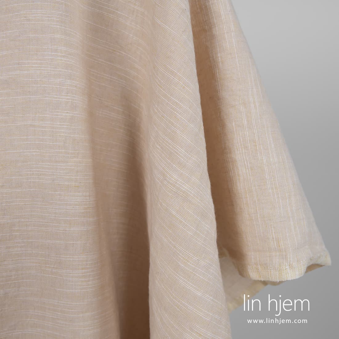 Lin-bomullsstoff gulrosa vasket, 145cm bredt