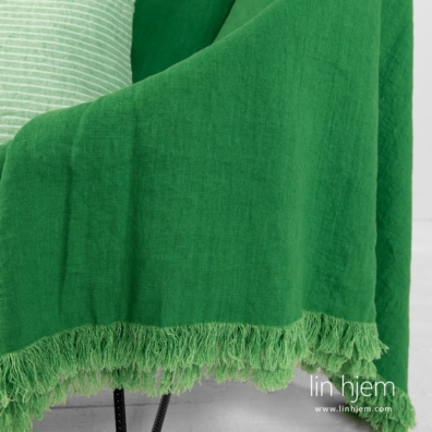 FOREST lin pledd intens grønn med frynser