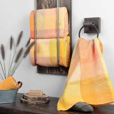 BINGO lin håndkle oransje