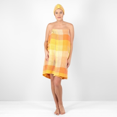 BINGO lin wrap håndkle oransje