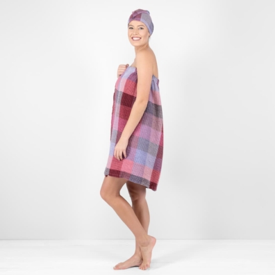 BINGO lin-bomull wrap håndkle lilla er ekstremt mykt, skånsomt og behagelig mot huden