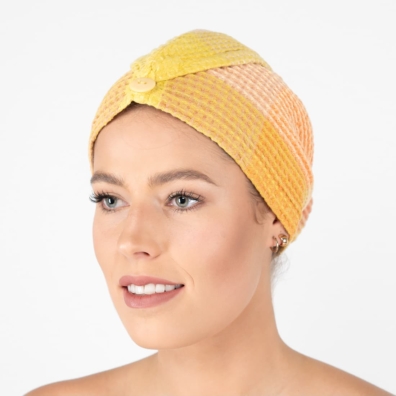 BINGO lin hårhåndkle oransje