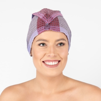 BINGO lin hårhåndkle lilla