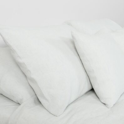 ALEGRO blåaktig-hvitt melert halvlin sengesett